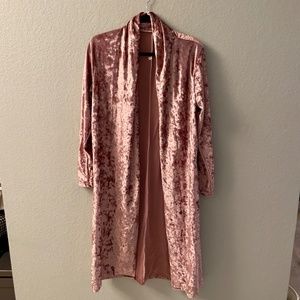 Moxidress Dusty Rose Velvet Cardigan Size L